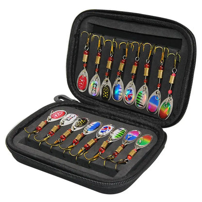 Cuillère Tournantes de Pêche 3.5g avec Boite de Rangement