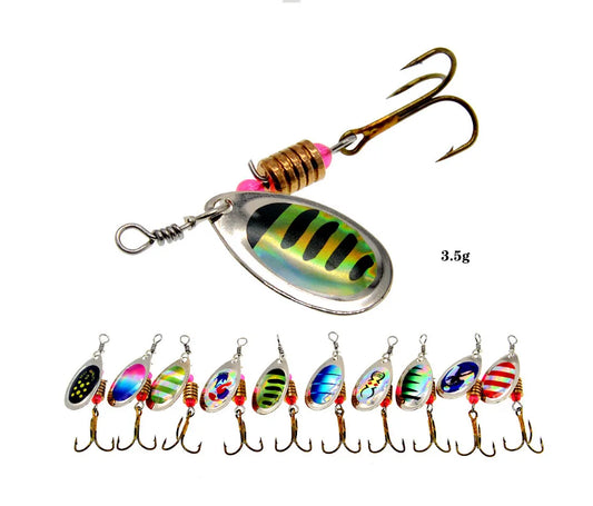 Cuillère Tournantes de Pêche 3.5g avec Boite de Rangement