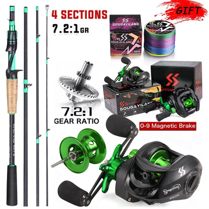 Combo Canne Casting 3-20g + Moulinets Casting 10Kg SOUGAYILANG