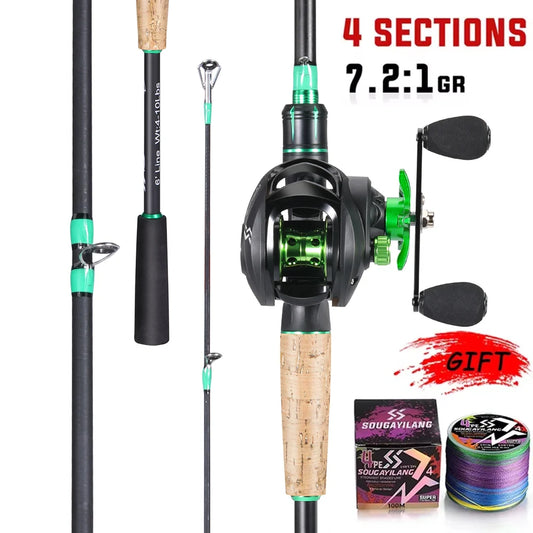 Combo Canne Casting 3-20g + Moulinets Casting 10Kg SOUGAYILANG