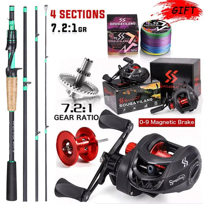 Combo Canne Casting 3-20g + Moulinets Casting 10Kg SOUGAYILANG